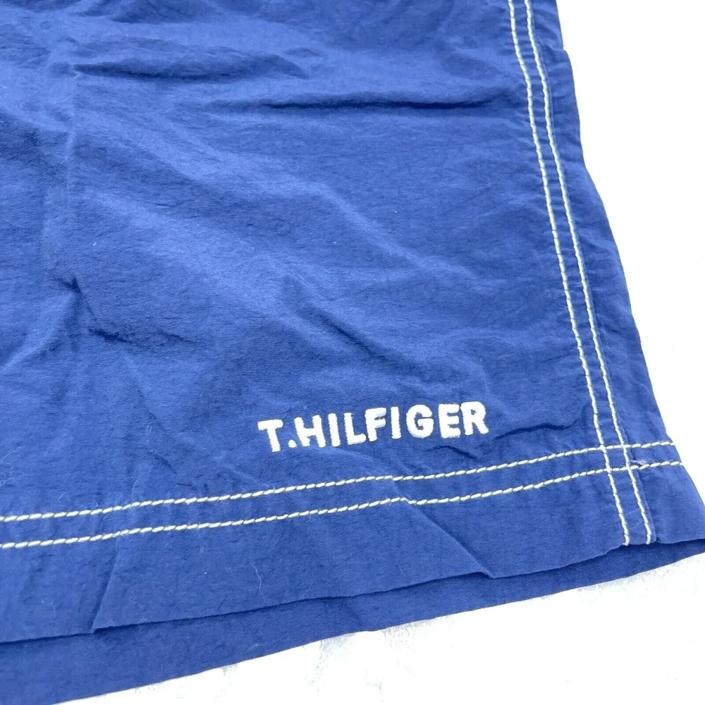 Vintage Tommy‎ Hilfiger Swim Trunks Men Medium Red White Blue Bored Shorts Flag